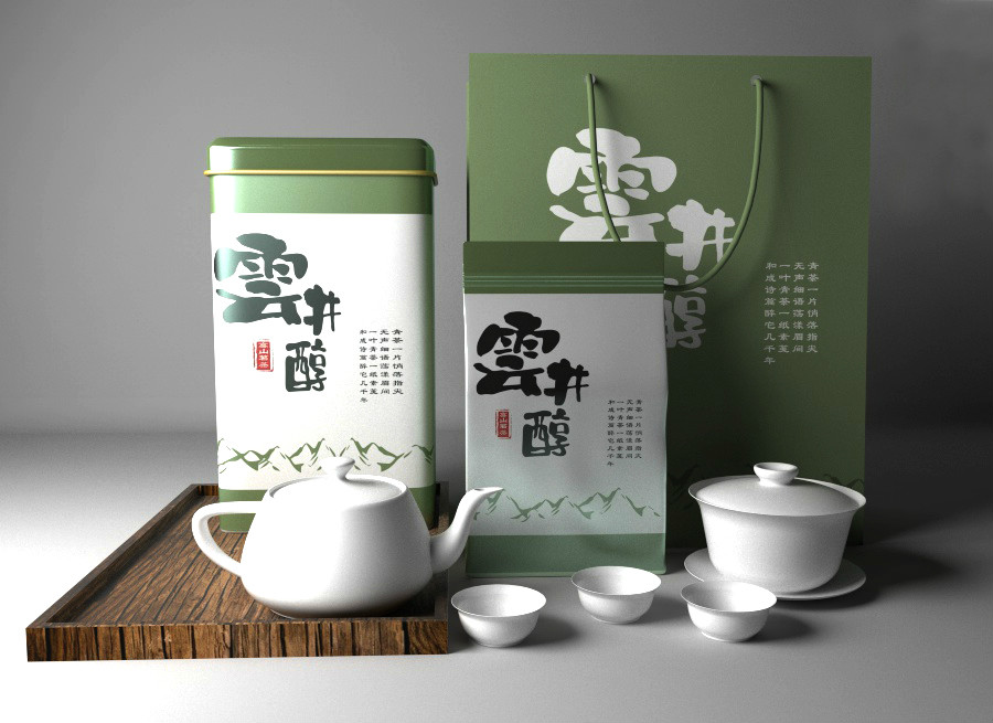 清新古樸茶葉包裝設(shè)計(jì)，簡(jiǎn)潔大氣茶葉包裝設(shè)計(jì)