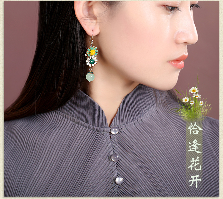 恰逢花開(kāi)古風(fēng)花朵耳墜復(fù)古氣質(zhì)耳環(huán)首飾