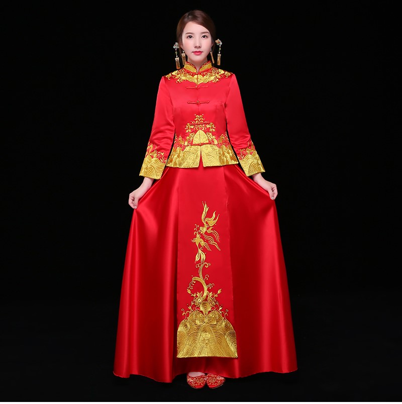 古典喜服中式禮服，秀禾服新娘結(jié)婚禮服