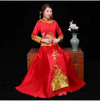 古典喜服中式禮服，秀禾服新娘結(jié)婚禮服