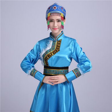 簡(jiǎn)約大方的蒙古族女裝服飾，少數(shù)民族服裝