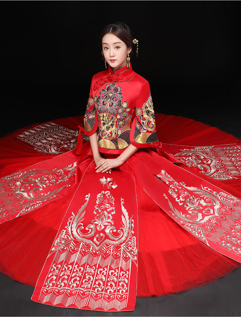 時尚中國風新娘禮服，結(jié)婚禮服中式禮服