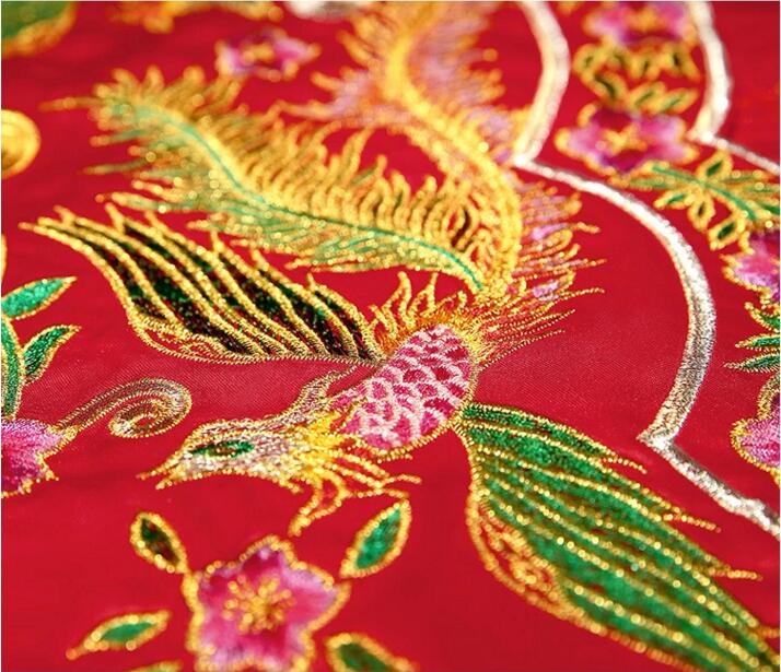 芙蓉彩鳳刺繡中國(guó)風(fēng)嫁衣中式禮服