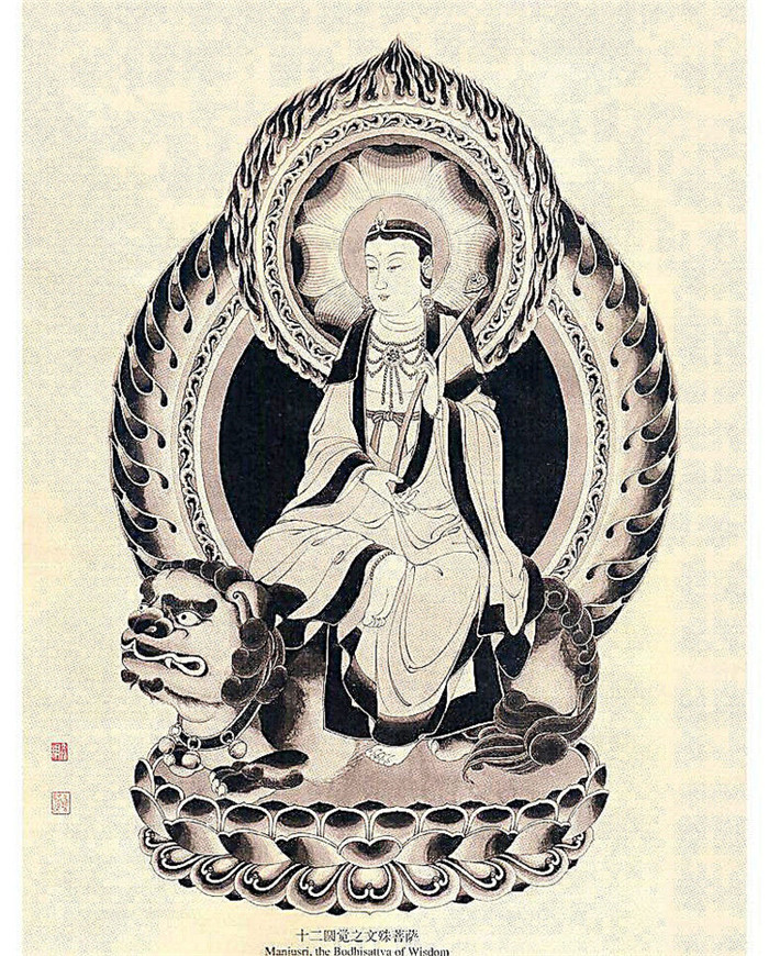 中國(guó)傳統(tǒng)菩薩大菩薩國(guó)畫(huà)白描欣賞