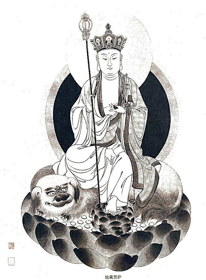 中國(guó)傳統(tǒng)菩薩大菩薩國(guó)畫(huà)白描欣賞