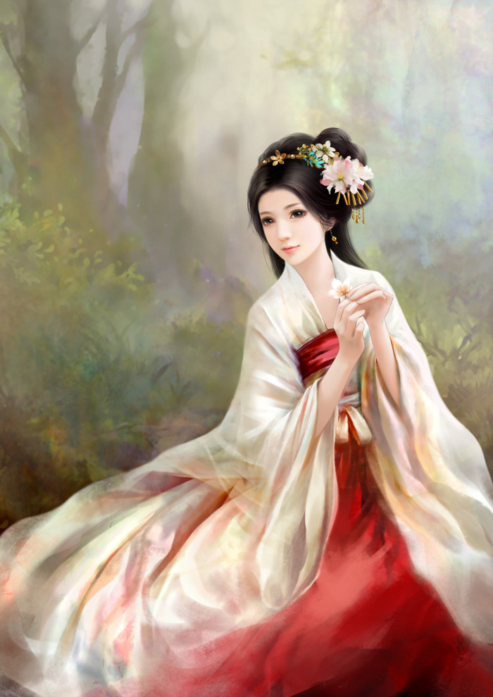 淡雅溫婉的古風(fēng)美女插畫欣賞